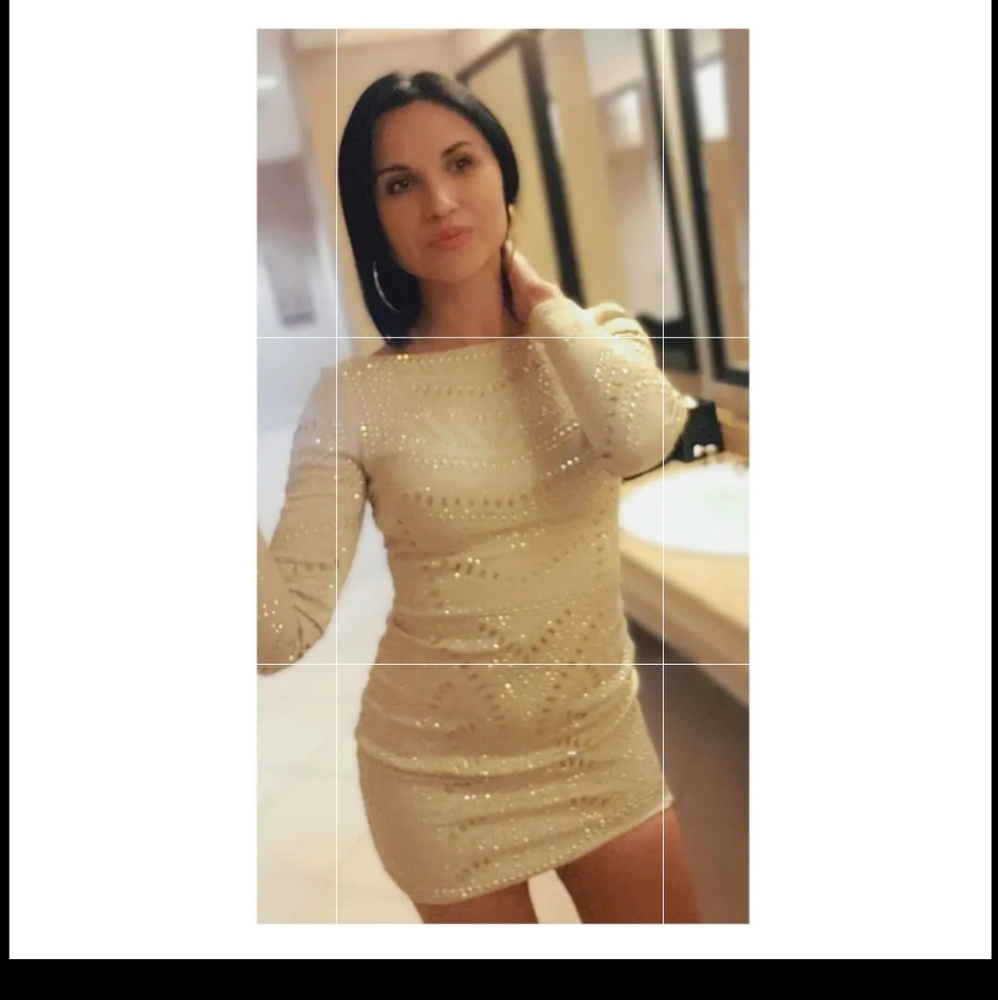 Bebe dress studded long sleeve